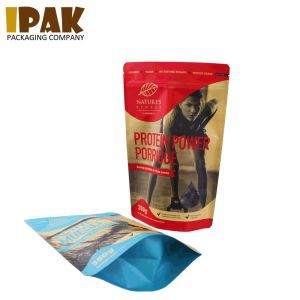 350g Standa upp Kraft Pappír Moca Chia Seeds Púður Poki Pökkun
